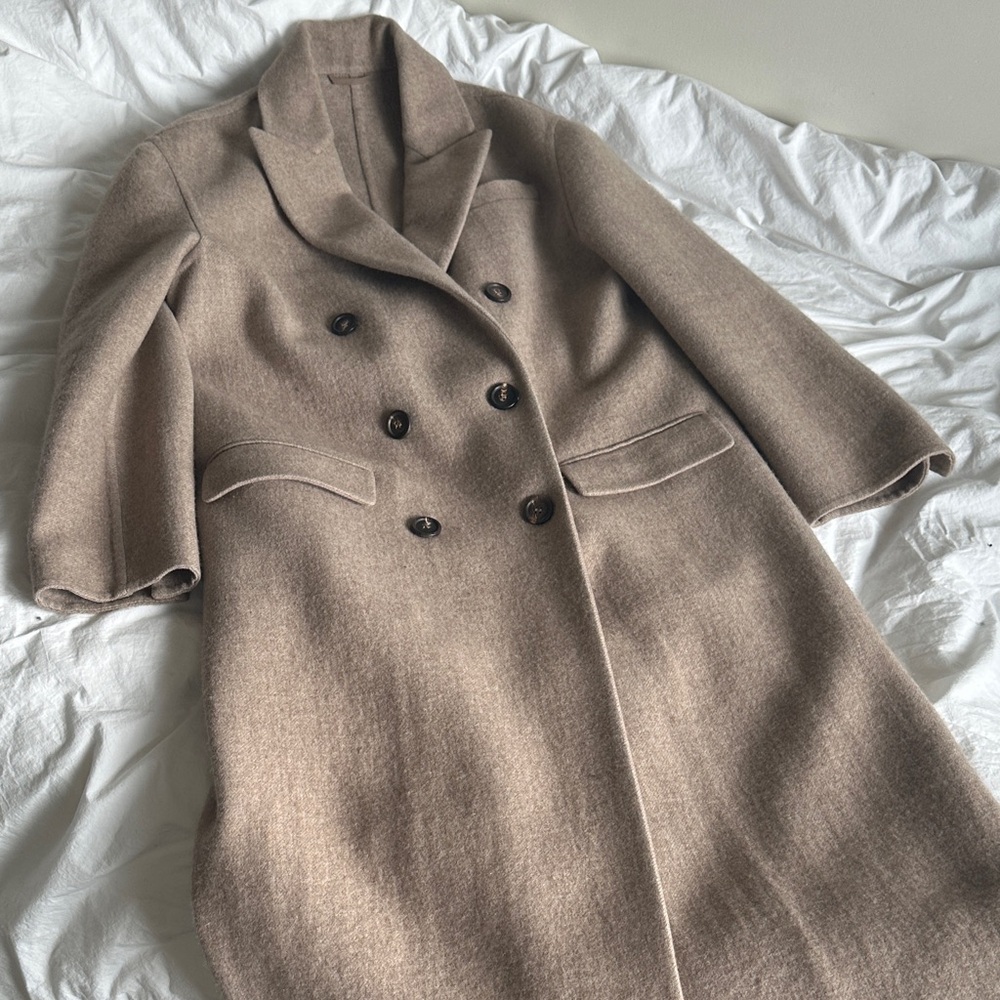 Brunello Cucinelli size 38 IT Classic Tan Double-Breasted Women's Coat - Picture 5 of 6